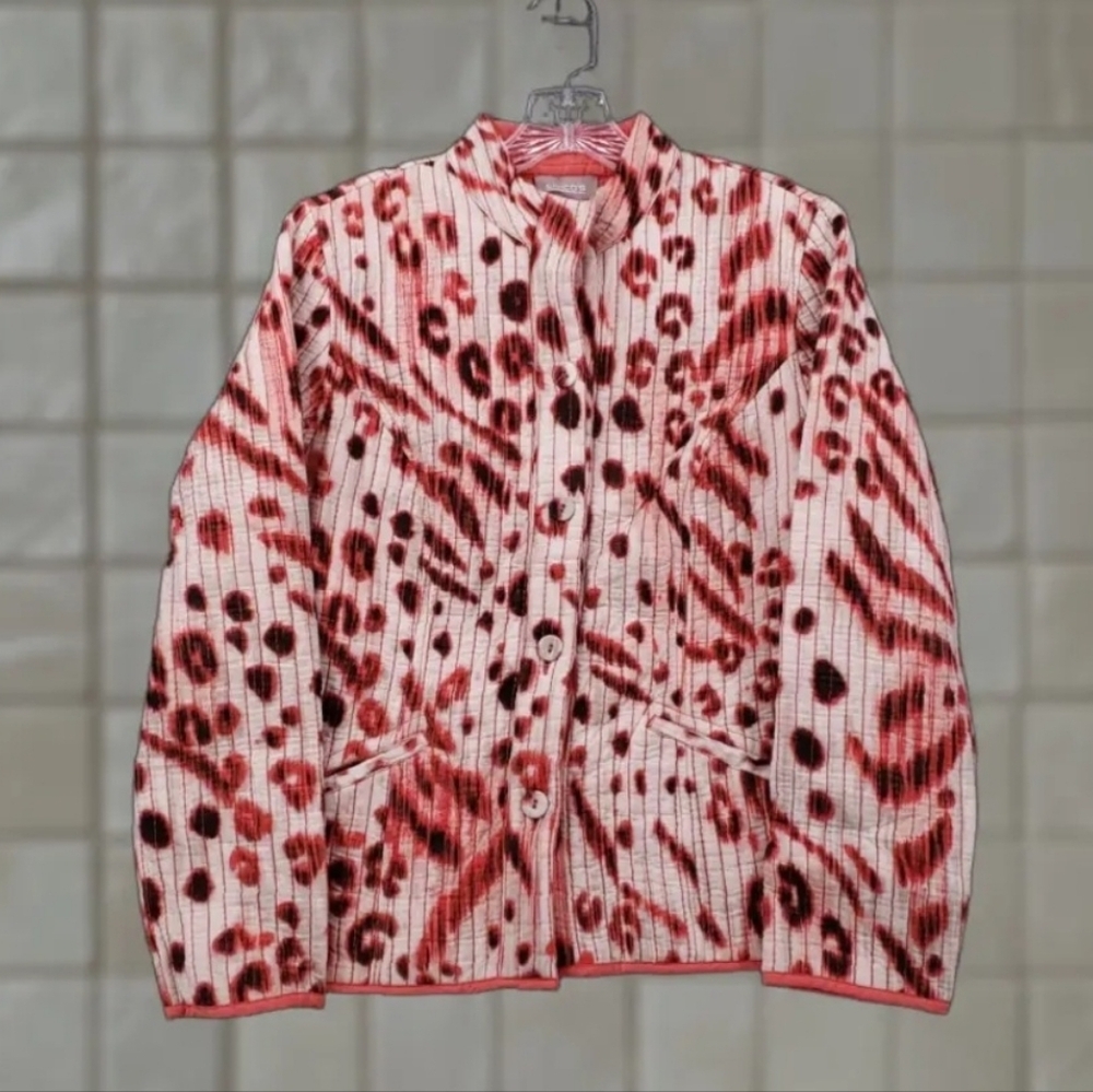 Chico's Vibrant Animal Print Blazer Size 2X REVERSIBLE.NWOT